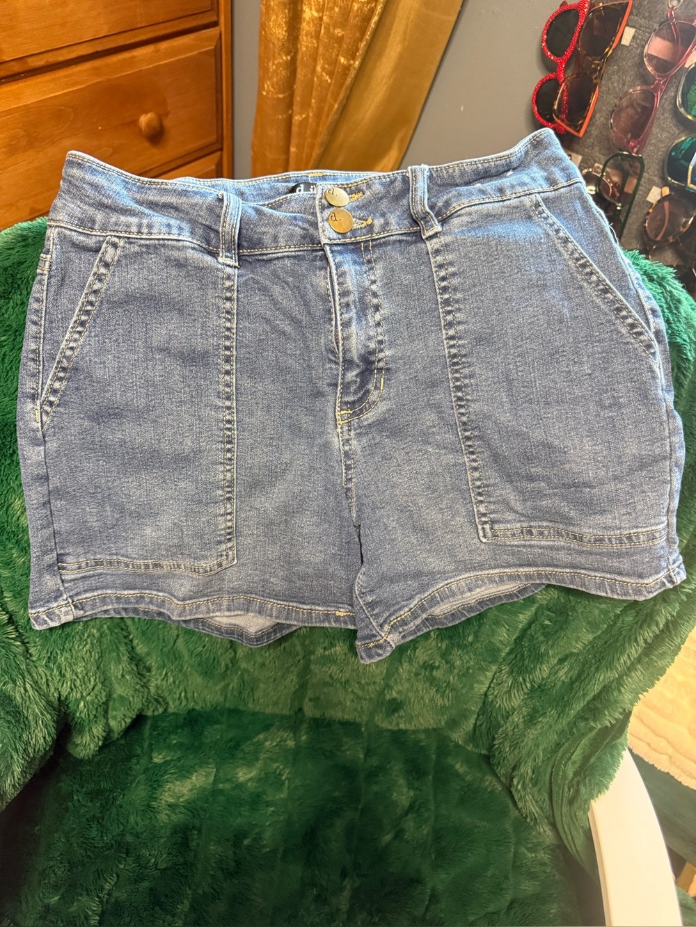 d. jeans Light Blue High-Waist Denim Shorts